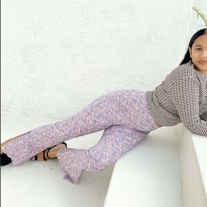 Colorful Lisa Says Gah Space Ribbed Knit Josie Pant| Flare Pants | Slit | Small